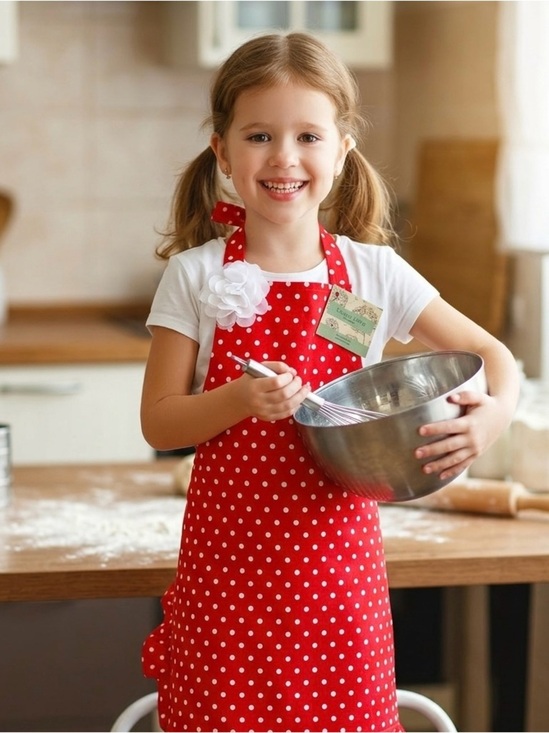 Handmade Other - 2008 - Red Polka Dot Kitchen Apron - Classic Halter Style